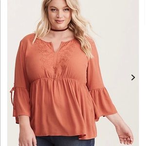 Torrid peach/orange bell shirt